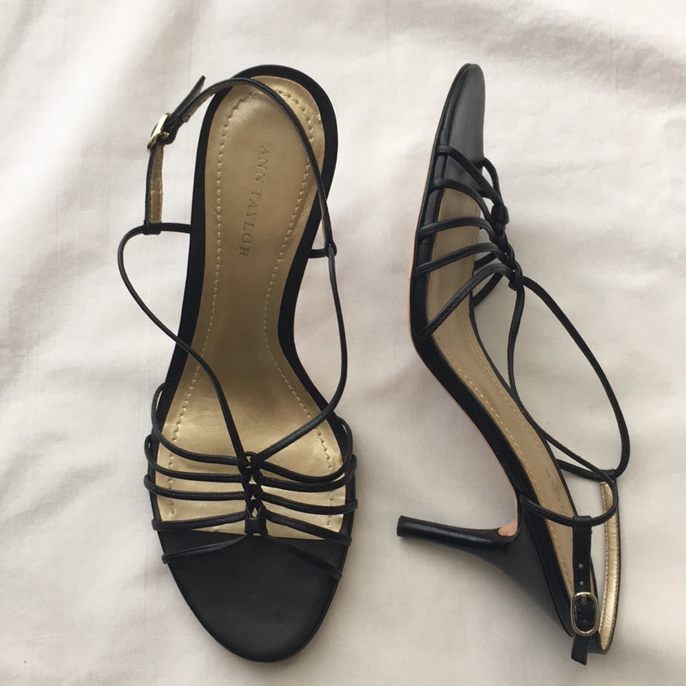 Strappy heels, genuine leather soles size 6.5
